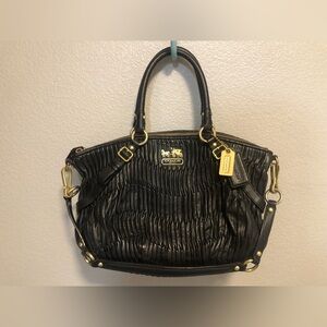 Coach Sophia Madison Black Leather Tote Purse Bag